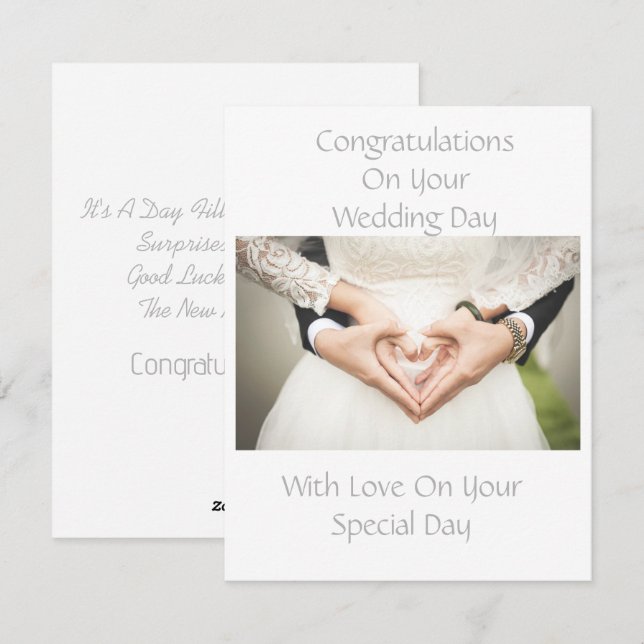 Elégante carte de félicitations pour Mariage perso (Devant / Derrière)