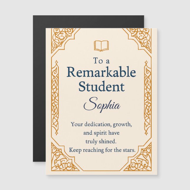 Elégante carte de félicitations pour un Stud Remar (Devant / Derrière)