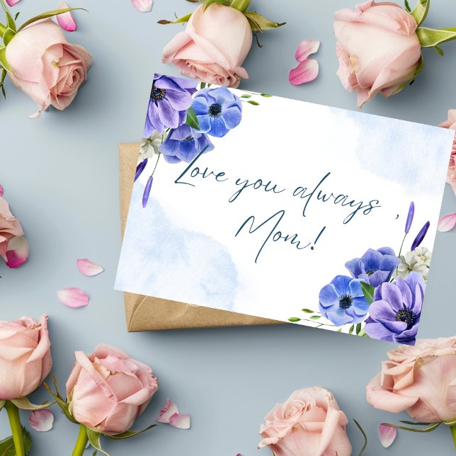 Elégante carte de fête des mères avec aquarelle fl (Créateur téléchargé)