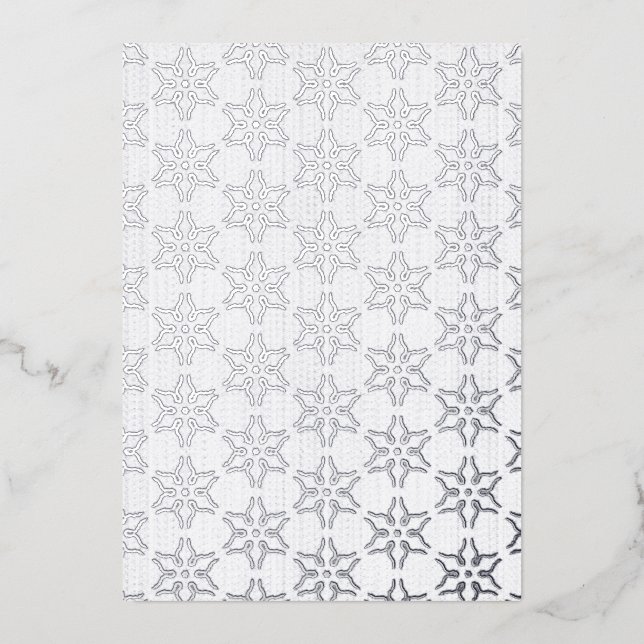 Élégante carte de flocon de neige en feuille d'arg (Recto)