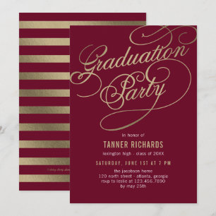 Élégante carte de graduation de couleur modifiable