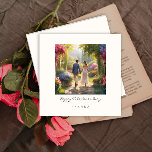 Élégante carte de jour Couple Cute Chic Valentine