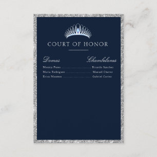 Élégante carte de la marine et de l'argent