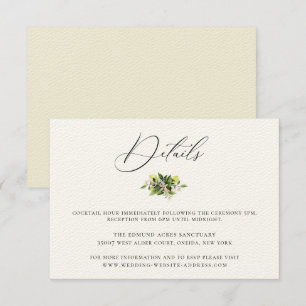 Elégante carte de Mariage pour citrons botaniques