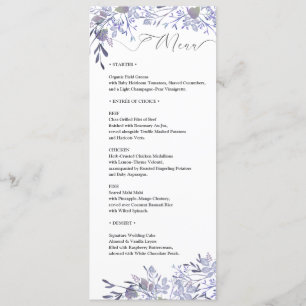 Elégante carte de menu Mariage aquarelle
