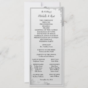 Elégante carte de menu Mariage Feuille Design Arge