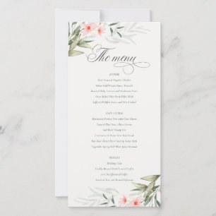 Elégante carte de menu Mariage floral Blush Greene