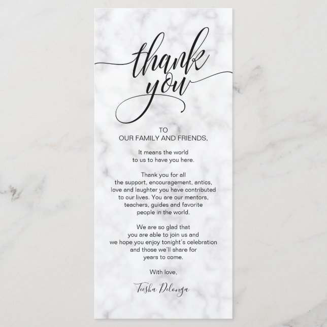 Elégante carte de Merci de mariage (Devant)