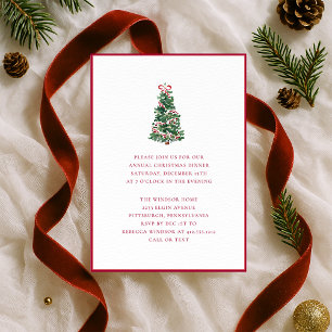 Élégante carte de Noël arbre de Noël à l'aquarelle