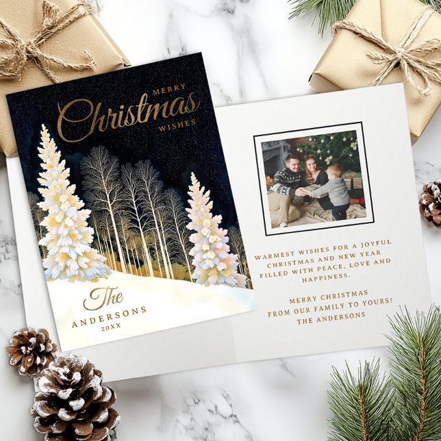 Élégante carte de Noël de famille Winter Wonderlan (Elegant Christmas Card)