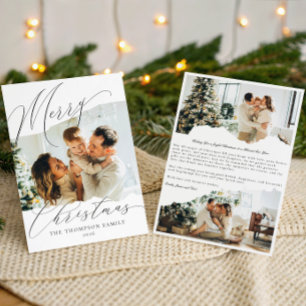 Élégante carte de Noël de photo de famille en écri