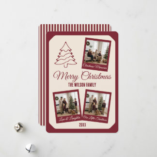 Élégante carte de Noël en marron personnalisée ave