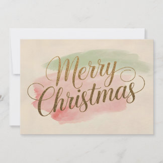 Elégante carte de Noël Joyeux aquarelle