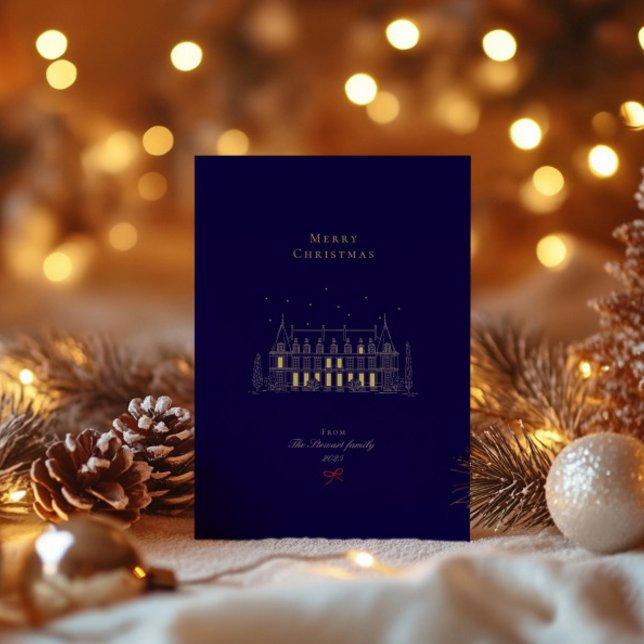 Élégante carte de Noël minimaliste chic (Elegant Chic Minimalist Christmas Holiday Card)