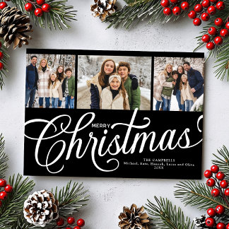 Élégante carte de Noël Script 3 Photo