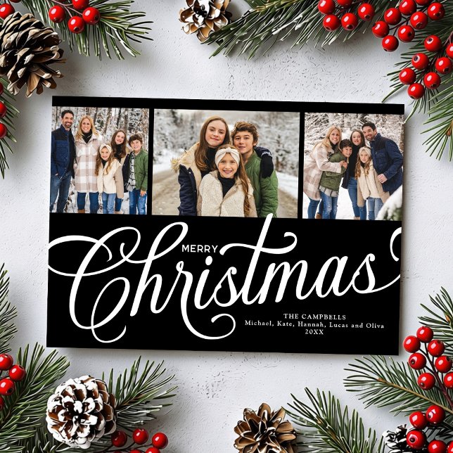 Élégante carte de Noël Script 3 Photo (Créateur téléchargé)
