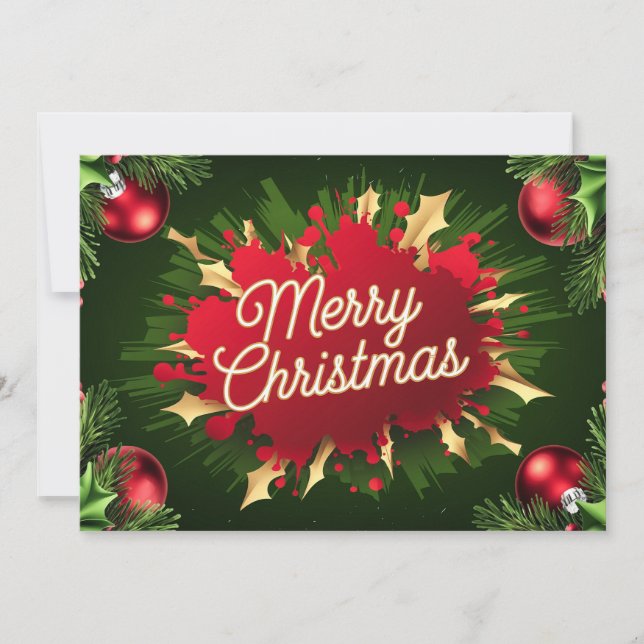 Elégante carte de Noël Vintage #17 (Devant)