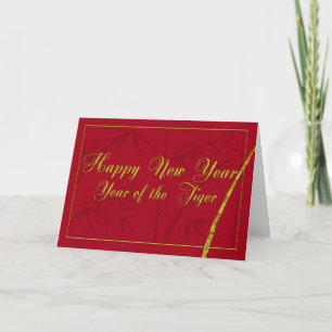 Elégante Carte de Nouvel An Chinoise, Année Du Tig