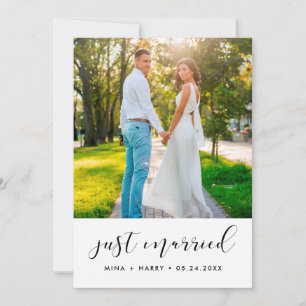 Élégante carte de photo d'annonce de mariage