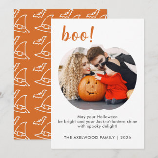 Élégante carte de photo Halloween en forme de citr