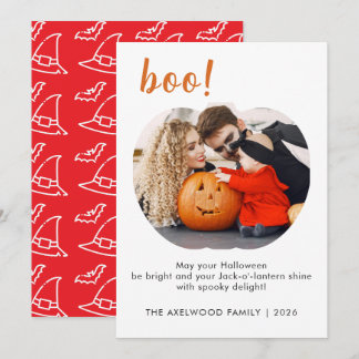 Élégante carte de photo Halloween en forme de citr