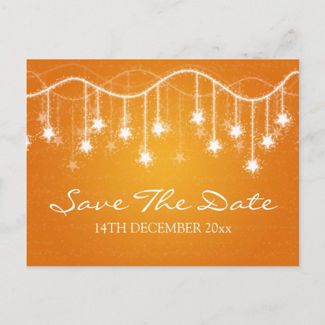 Élégante Carte de Pré-réservation Étoiles Brillant (Devant)