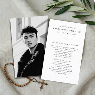 Elégante carte de prière photo St. Francis