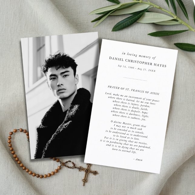 Elégante carte de prière photo St. Francis (Créateur téléchargé)