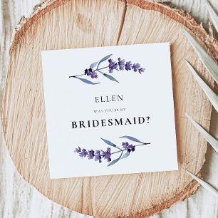 Elégante carte de proposition Bridesmaid lavande f