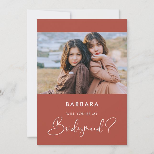 Elégante carte de proposition de femme de chambre  (Devant)