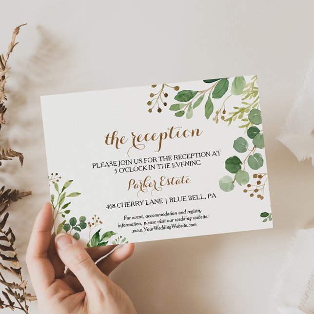 Elégante Carte de réception de mariage Eucalyptus (Créateur téléchargé)
