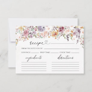 Élégante carte de recette de douche de nuptiale fl