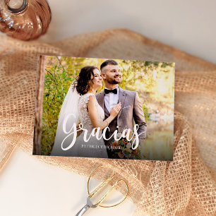 Élégante carte de remerciement de mariage espagnol