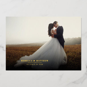 Élégante carte de remerciement de mariage photo ma