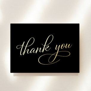 Élégante Carte de remerciements Black Foil 90e ann