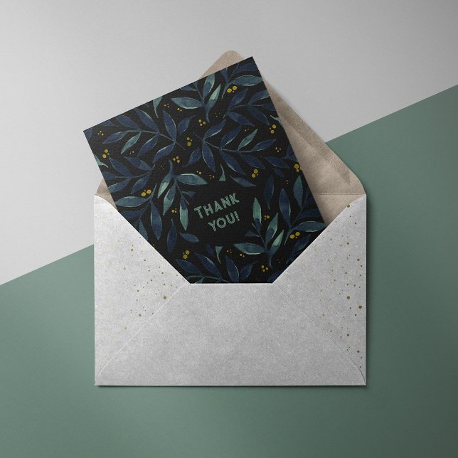 Elégante Carte de remerciements de branches aquare (Créateur téléchargé)