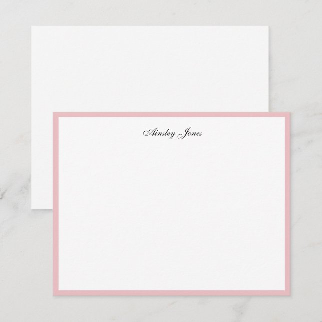 Elégante Carte de remerciements personnalisée de b (Devant / Derrière)