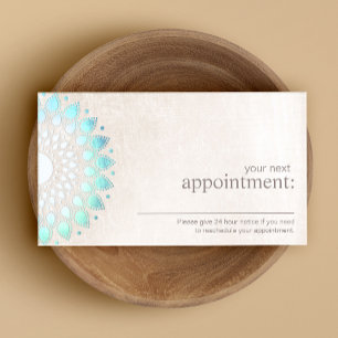 Elégante carte de rendez-vous Floral Lotus Turquoi