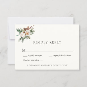 Élégante carte de réponse aux mariages d'hiver