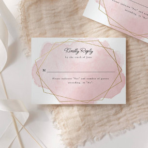 Elégante carte de réponse Bat mitzvah rose aquarel