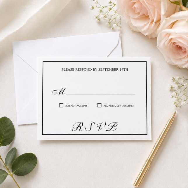 Élégante carte de réponse de mariage à la calligra (Créateur téléchargé)