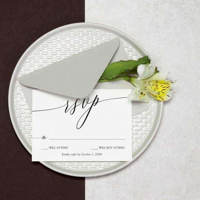 Élégante carte de réponse de mariage en calligraph (Créateur téléchargé)