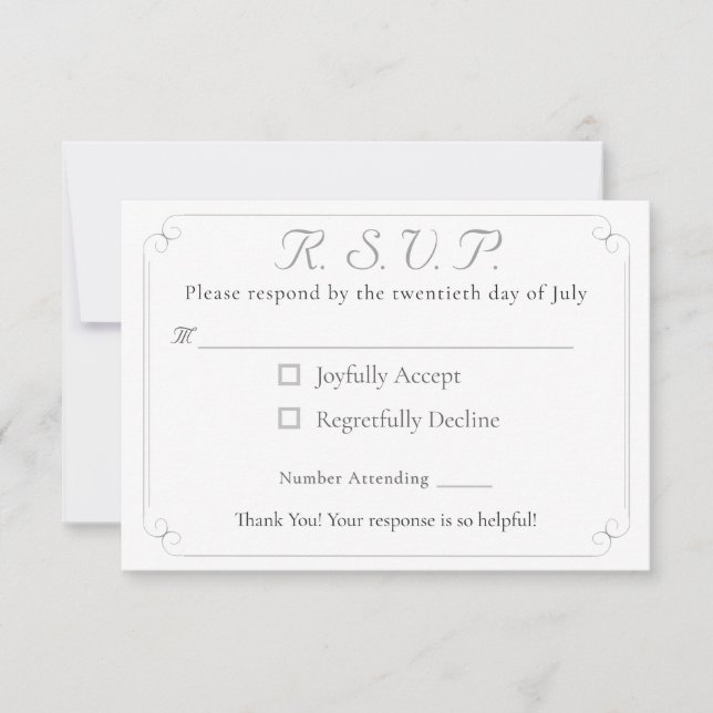 Élégante carte de réponse du Mariage catholique mo (Devant)