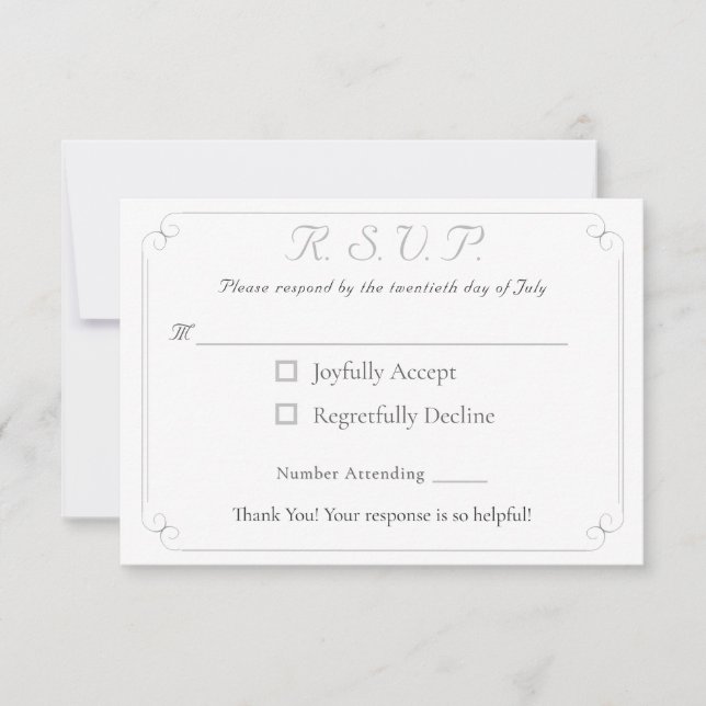 Élégante carte de réponse du Mariage catholique mo (Devant)