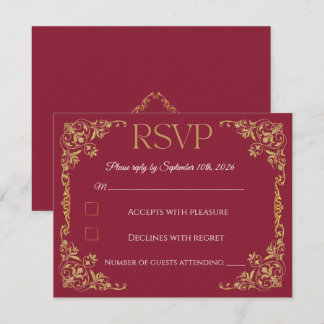 Élégante carte de réponse RSVP de mariage botaniqu