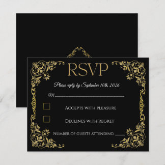 Élégante carte de réponse RSVP de mariage botaniqu