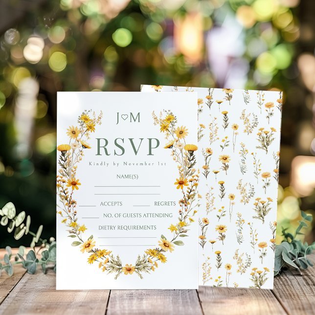 Élégante carte de réponse RSVP de mariage simple e (Créateur téléchargé)