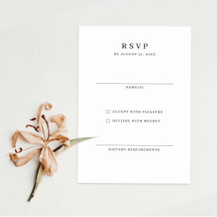 Elégante carte de réponse RSVP minimaliste