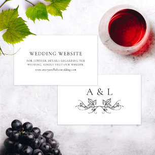 Elégante carte de site Web Mariage Monogram Winery