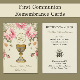 Élégante carte de souvenir de la première sainte c